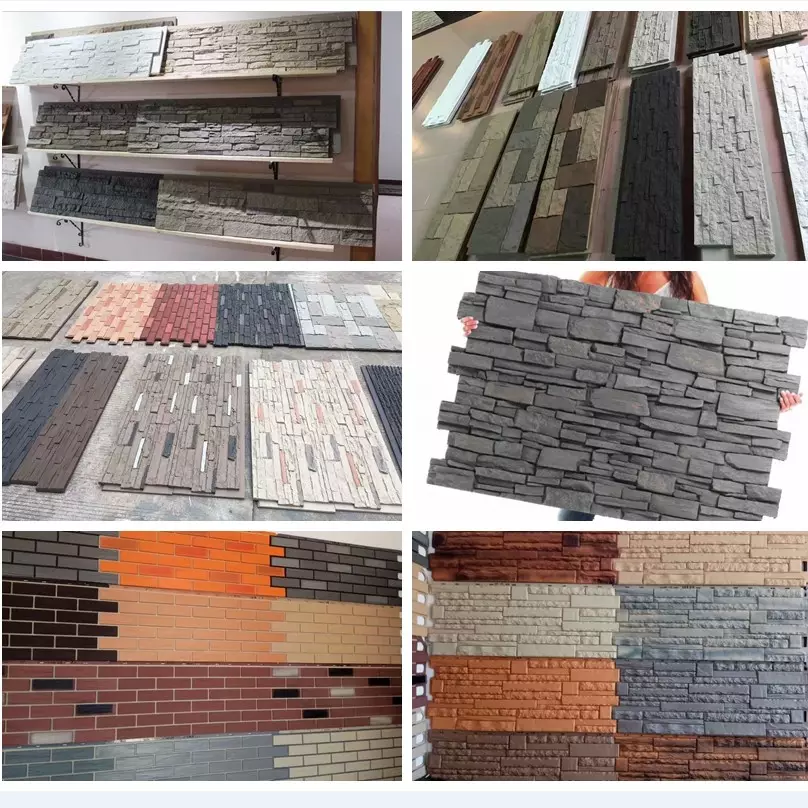 Artificial culture stone exterior Artificial faux stone wraps PU stone panel for wall