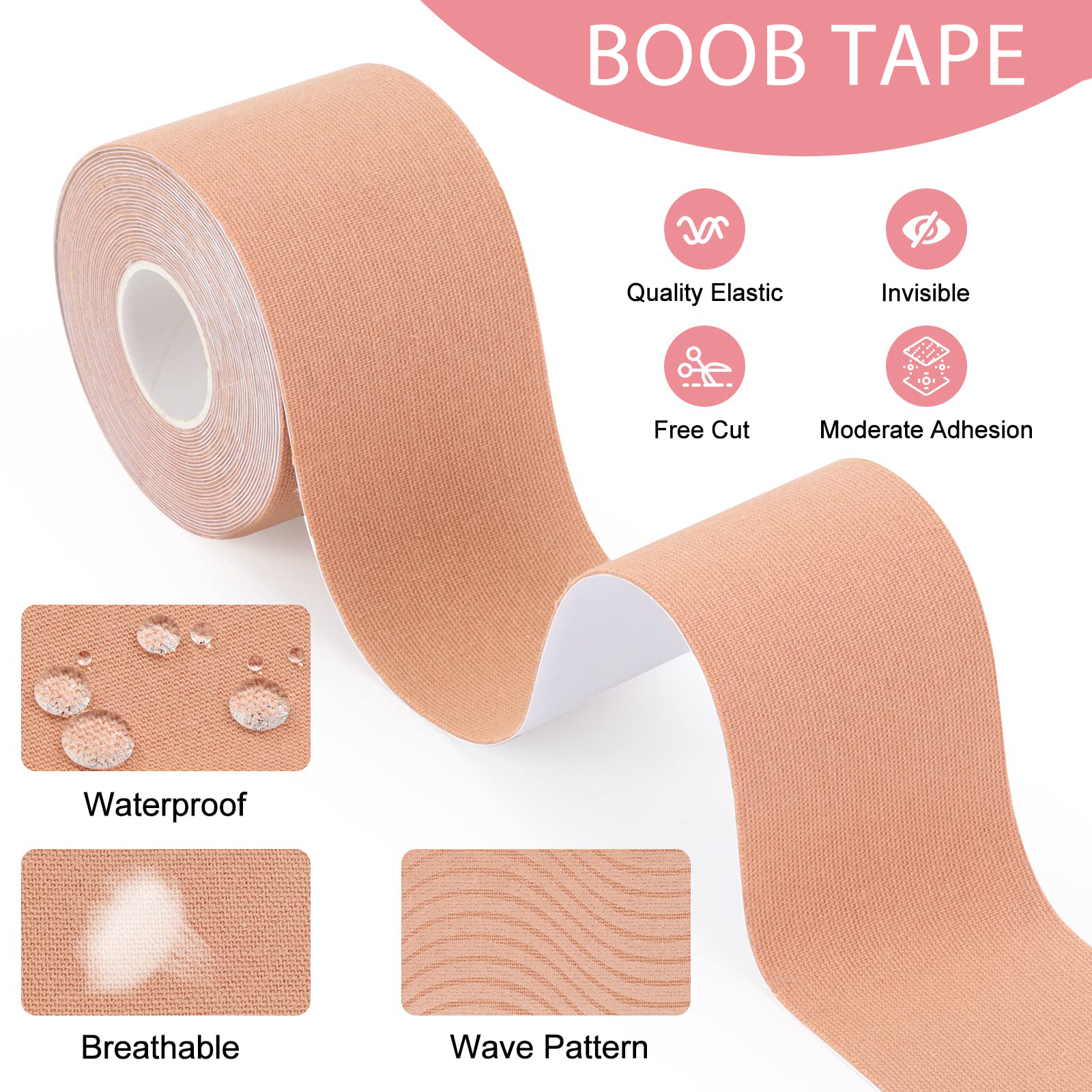 Anthrive Custom 5cm Women Breathable Pasties Breast Lift Nipple Cover with Silicone Breast Petals Adhesive Bra Boob tape