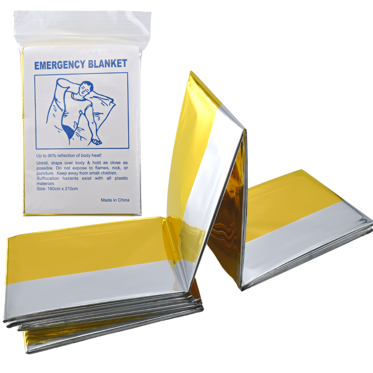 Anthrive Custom Logo Gold First Aid Space Blanket Mylar Survival Camping Outdoor Emergency Thermal Blanket