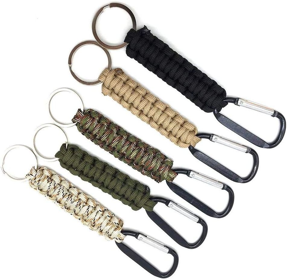 Anthrive Paracord Keyring Braided Kit Lanyard with Carabiner Clip Keychain Lanyard Ring Hook for Outdoor Camping Hiking