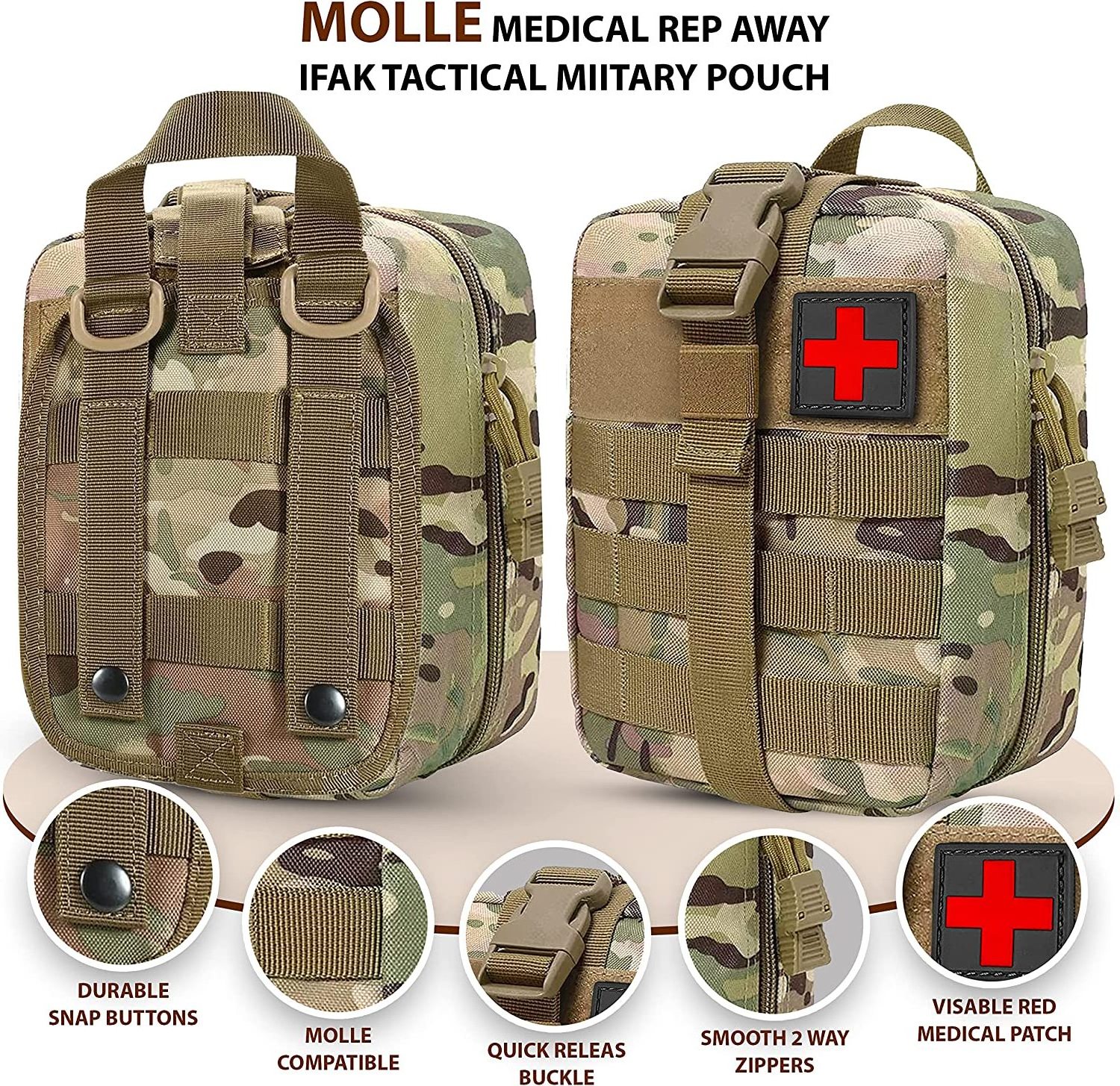 Anthrive Hot Sale Molle IFAK Pouch Emergency Survival Bag Trauma Kit Tactical First Aid Kit