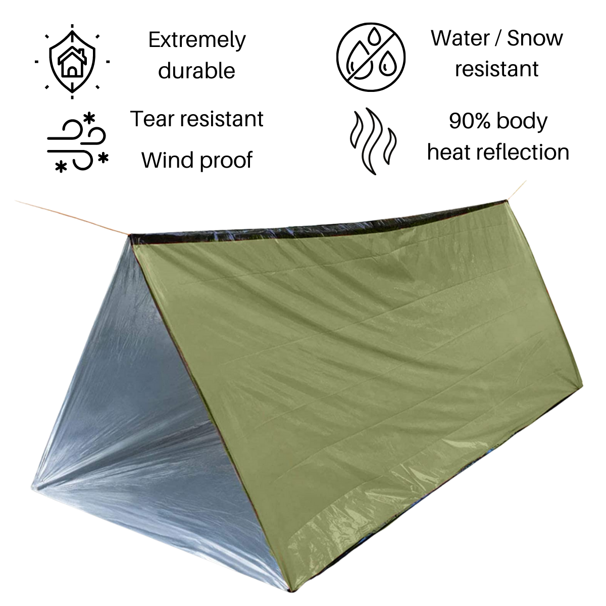 Anthrive OEM Outdoor 2 Person Resistant Lightweight Emergency Tent Thermal Emergency Survival Shelter Tube Life Tent