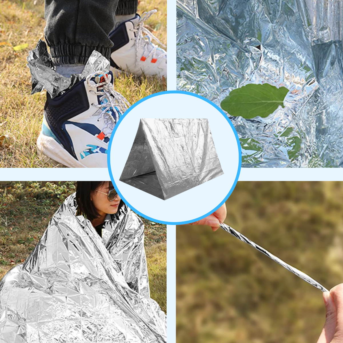 Anthrive 130x210cm Mylar Space Survival Gear First Aid Thermal Emergency Blanket For Outdoors Hiking Survival