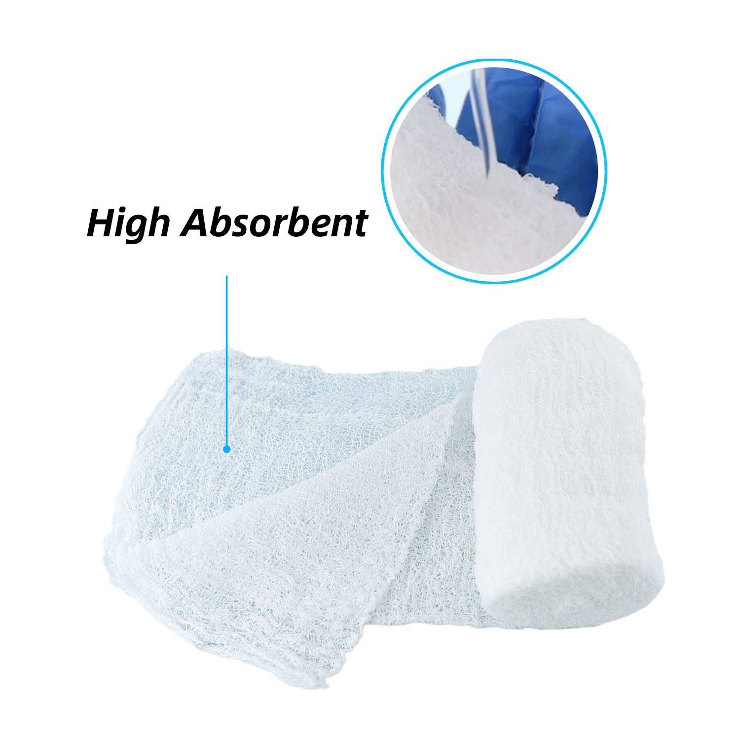 Anthrive Medical Surgical 100% Cotton Absorbent Elastic Soft Kerlix Gauze Roll Elastic Fluff-dried Gauze Bandage