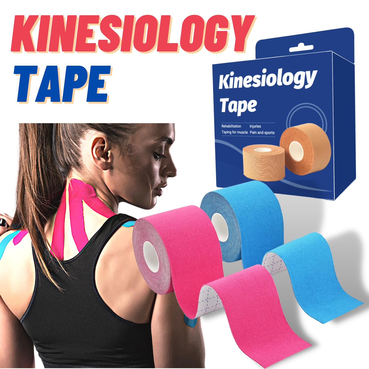 Anthrive Hot Sale Custom 5cm Precut Cotton Rigid Body Adhesive Sport Athletic Waterproof Kt Muscle Kinesiology Tape