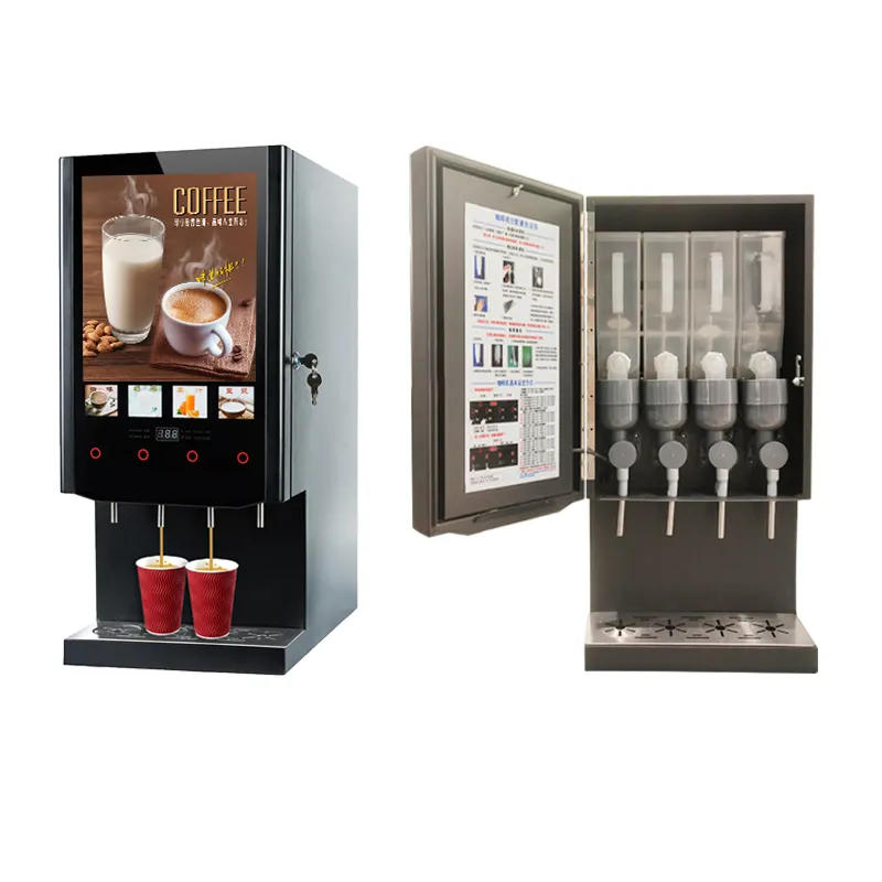 Commercial Milk Tea Desktop 4 Hot Flavors Instant Coffee Vending Machine