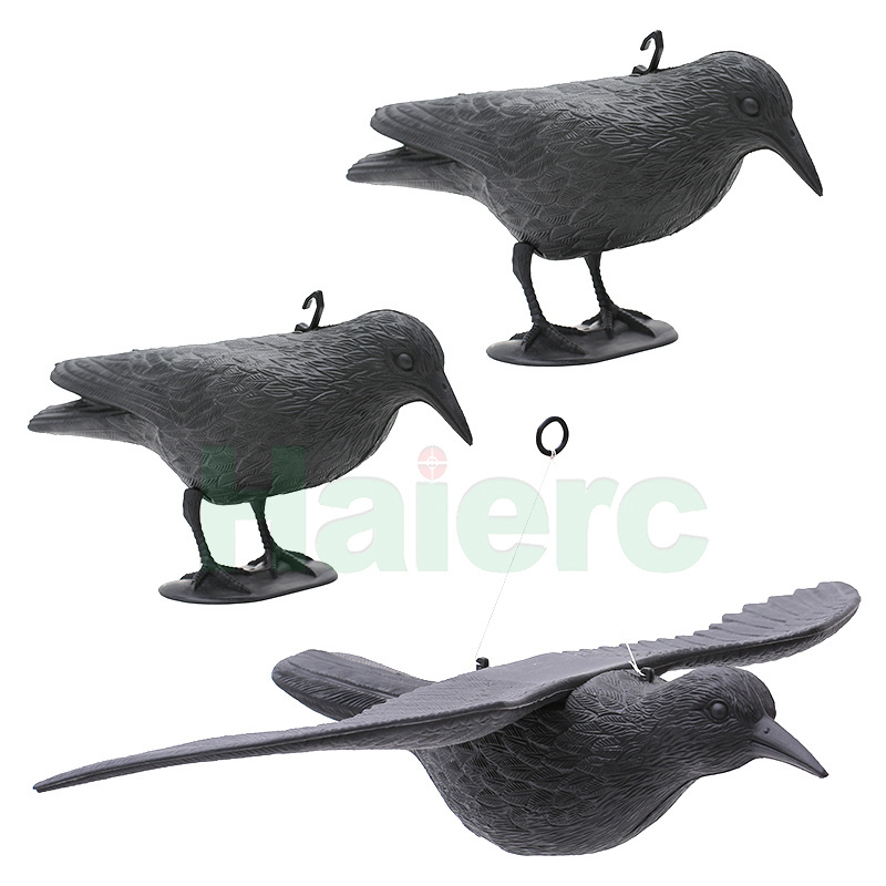 Haierc Wholesale Bird Garden Decoration Plastic Crow for Pest Control