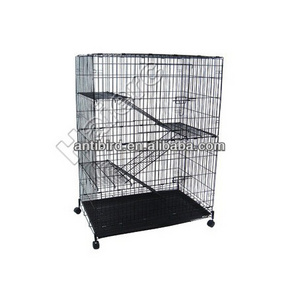 Haierc Foldable Four Levels Cat Cages Dog Kennels Animal Cages With Plastic Tray