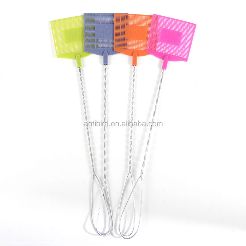 Colorful Plastic with Durable Metal Long Handle fly swatters