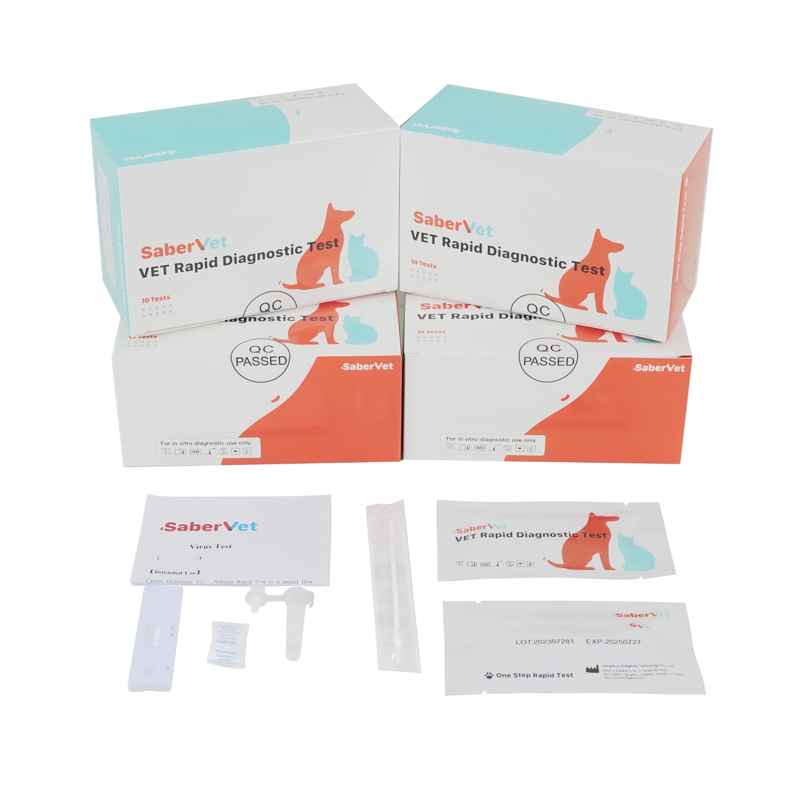 Pet Test Kit Feline veterinarian diagnostic cards FCoV Ag Feline Coronavirus Antigen Rapid Test kit