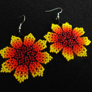 Fashion Jewelry Seed Bead Embroidered Earrings From India Handmade Multi Color Earrings For Women And Girls