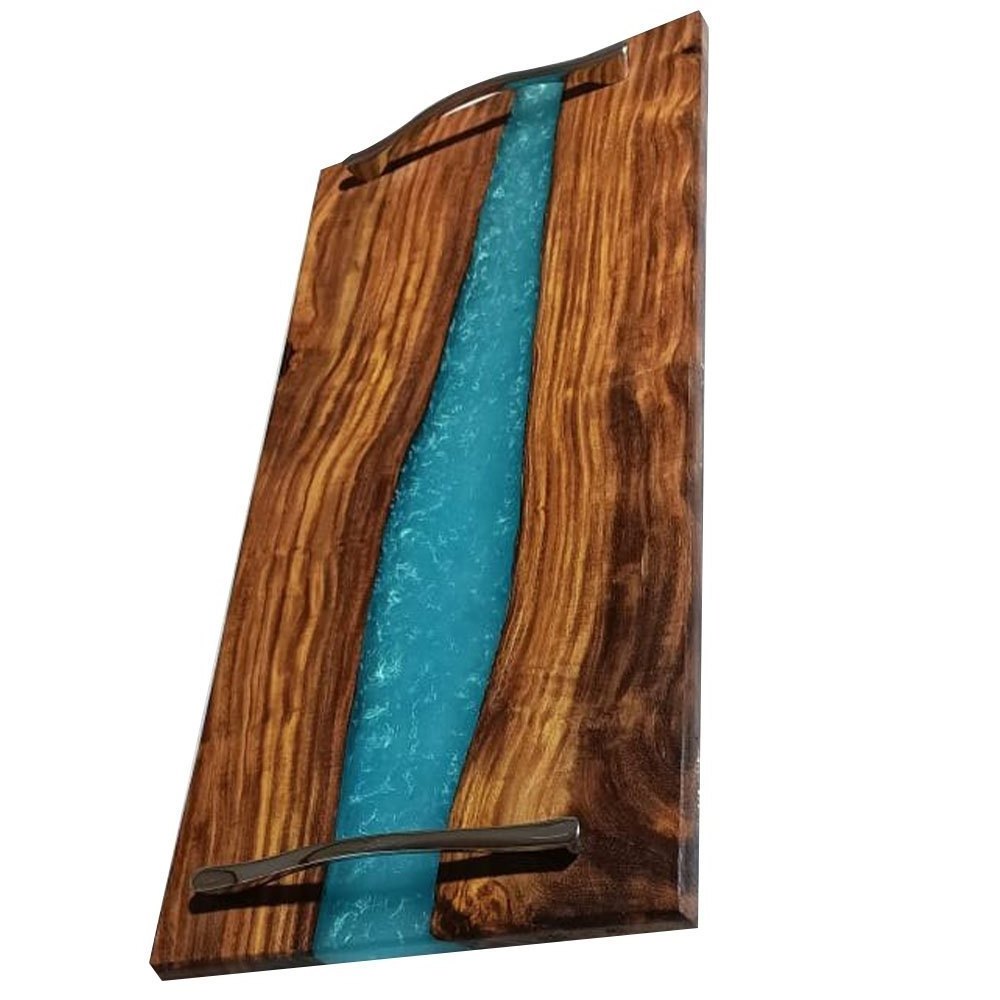 Standard Quality Epoxy Wood Serving Tray Latest Design Wooden Epoxy Serving Tray For Kitchen Use From India