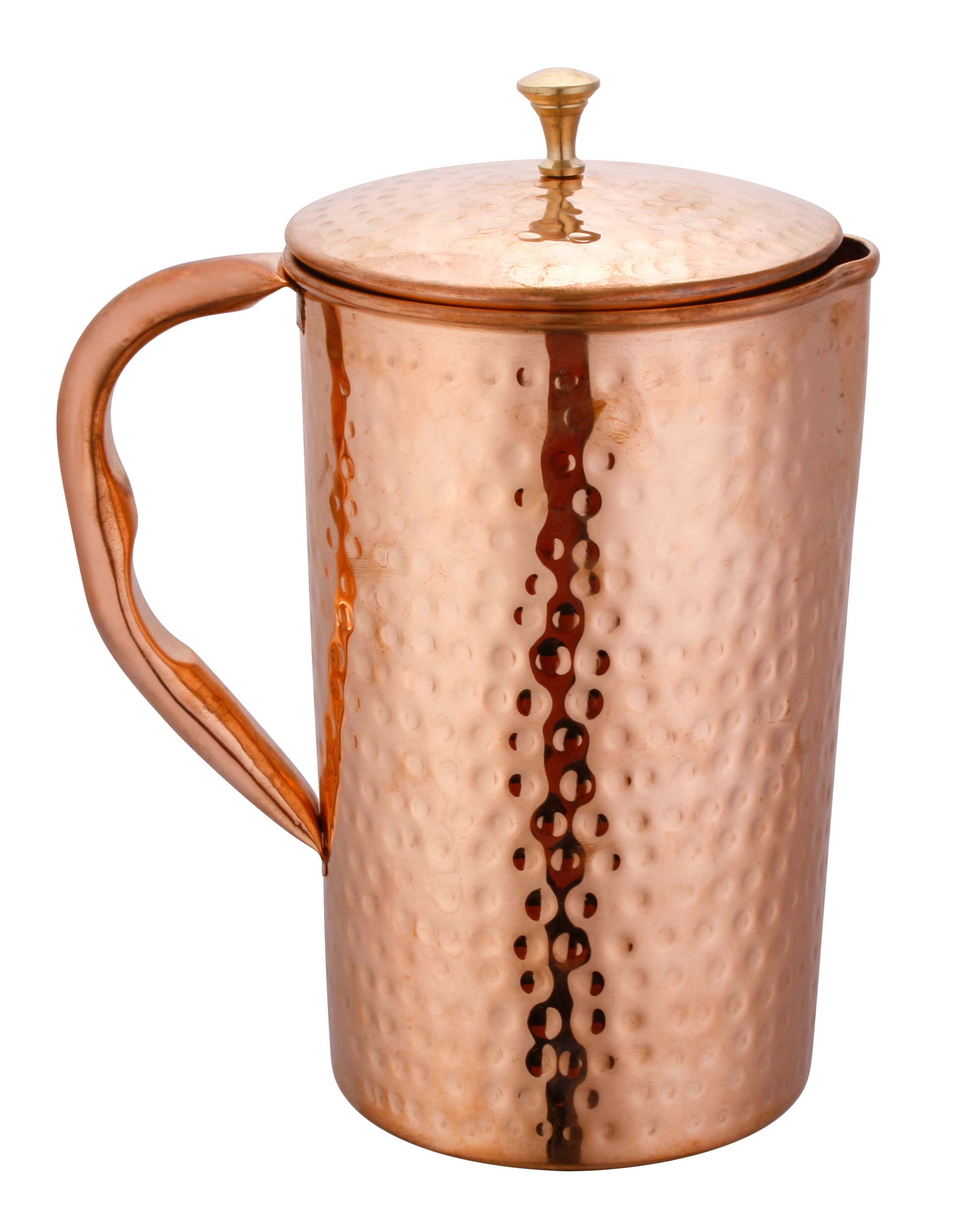 Trendy Pure Copper Jug Custom Wholesale Oem Drinking Copper Jug With Glass For Home Hotel Restaurant Indian Copper Jug