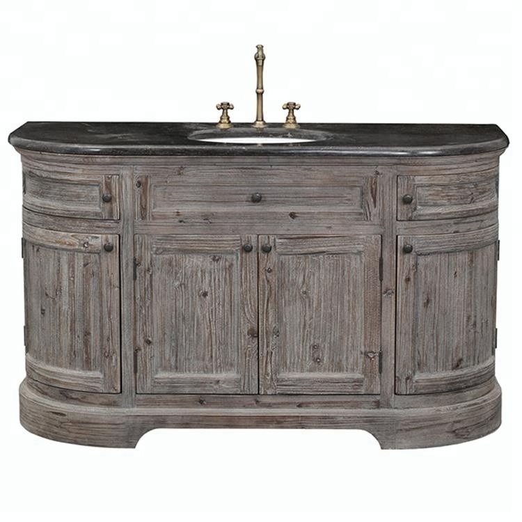 European Style Ningbo Antique Vanity Cabinet Reproduction Solid Wooden Classic Hotel Vintage Vanities Living Room Furniture