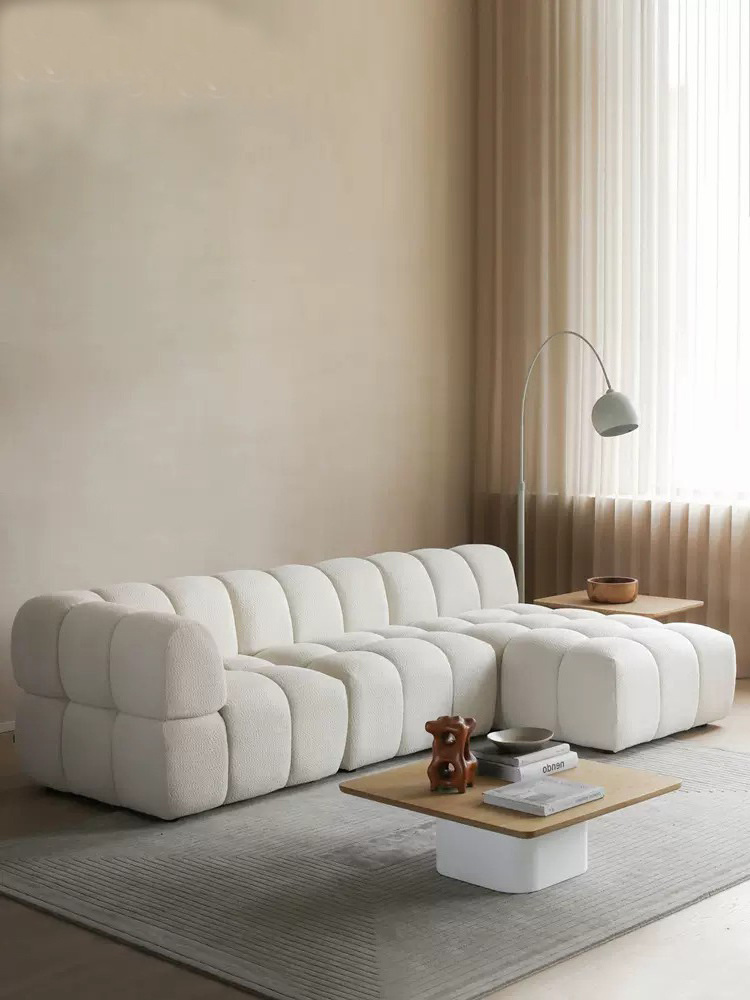 French wohnzimmer beige living room set comfortable white sectional modular l shape sofa designer cloud couch nordic sofa