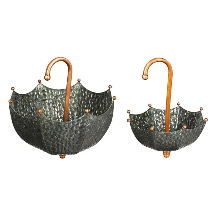 Hot Selling New Look Hanging Planter Umbrella Shaped Metal Iron Galvanized Finished Decorative Planter Hammered Design