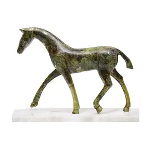 Vintage Horse Shape Animal Sculpture Ornament For Home Hotel Table Top Decor Usage Metal Ornament Sculpture In Wholesale Price