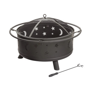 New Look Hot Sale Fire Pit for Outdoors Large Wood-Burning Fire Pit with Moon and Stars Perfect for Patio and Backyard Bonfires