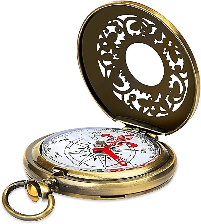 Magnetic Brass Hot selling quality premium luxury Nautical Sundial Compass With Wooden Box Collectible Marine Sun Dial Compass