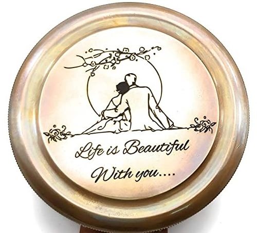 Magnetic Brass Hot selling quality premium luxury Nautical Sundial Compass With Wooden Box Collectible Marine Sun Dial Compass