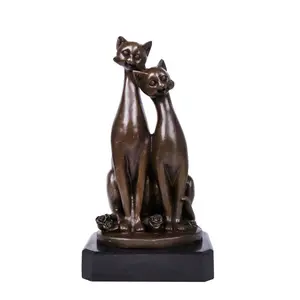 Cat Shape Animal Sculpture Ornament For Home Hotel Office Table Top Decor Usage Metal Sculpture Ornament In Wholesale