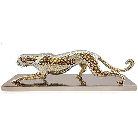 Brass Aluminium High Quality Cast Aluminium Small Jaguar Sculpture Gold Plated Custom Made Home And Table Decorative Sculpture