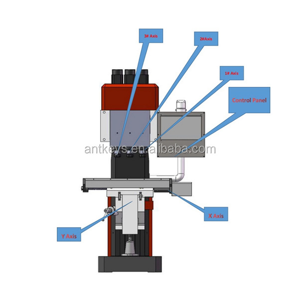 Vertical CNC Hard  Rail 3 Axis Drilling Thread Tapping Machine