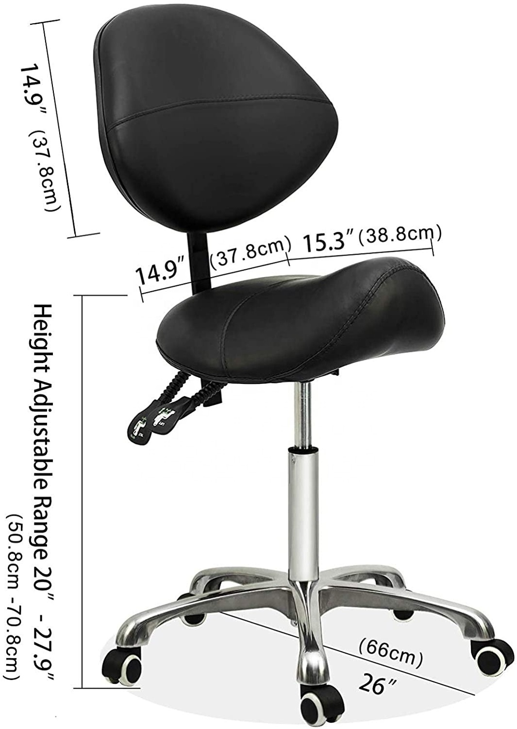 Antlu Salon Stool Equiment Furniture Adjustable Rolling Swivel Barber Saddle Seat Stool Chair Dental Saddle Chair