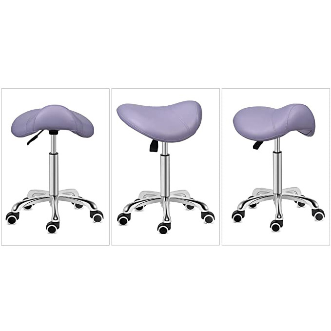 Antlu Ergonomic Stool Chair for Lab Clinic Dentist Massage Office Kitchen Hairdressing Barber Purple Beauty Salon Saddle Stool