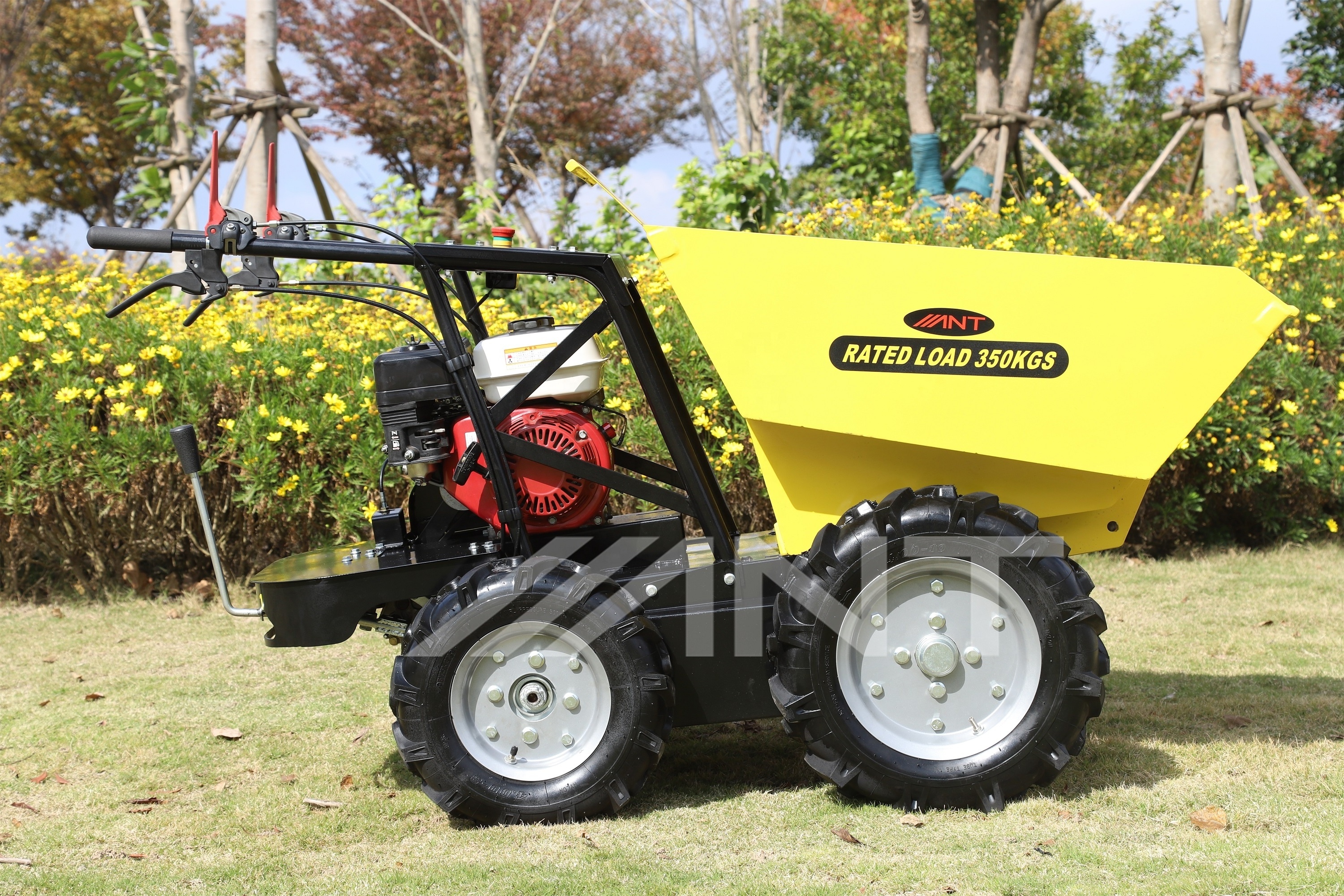 Easy Turning ANT Power Wheel Barrow Mini Dumper BY350 for Garden Loading and Hauling Part of Backhoe Loaders Used Genre