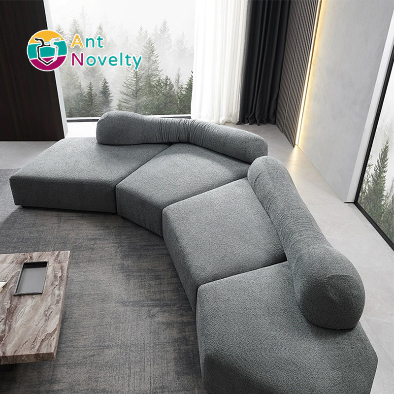 AntNovelty Modern Design Pack Bear Sofa White Fabric Living Room Sectional on the rocks Modular Sofa Set