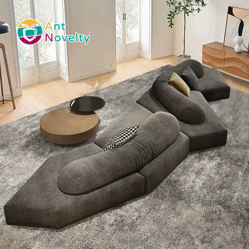 AntNovelty Modern Design Pack Bear Sofa White Fabric Living Room Sectional on the rocks Modular Sofa Set