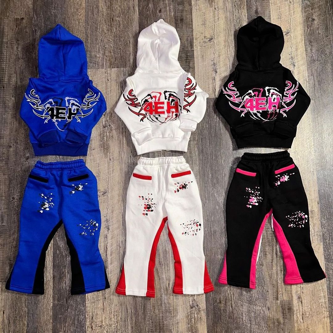 Kids 2024 Hot sale New Style Full Face Zip Closer up Sweatsuit with Satin Lined 100% Cotton Fleece unisex Sweatsuits