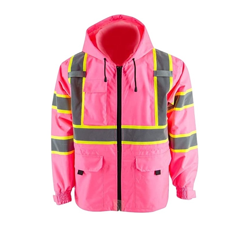 Cheap Safety Hi-vis Work Safety Jacket Mens Two Tone High Visibility Waterproof  Reflective Jacket