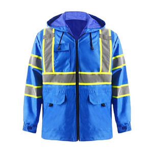 Cheap Safety Hi-vis Work Safety Jacket Mens Two Tone High Visibility Waterproof  Reflective Jacket