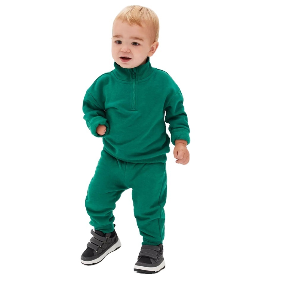 2023 Kids Sweat Suits Wholesale Beautiful Kids Winter Sweatsuit Set Custom Logo Kid Clothing Set 100% Cotton Sweat