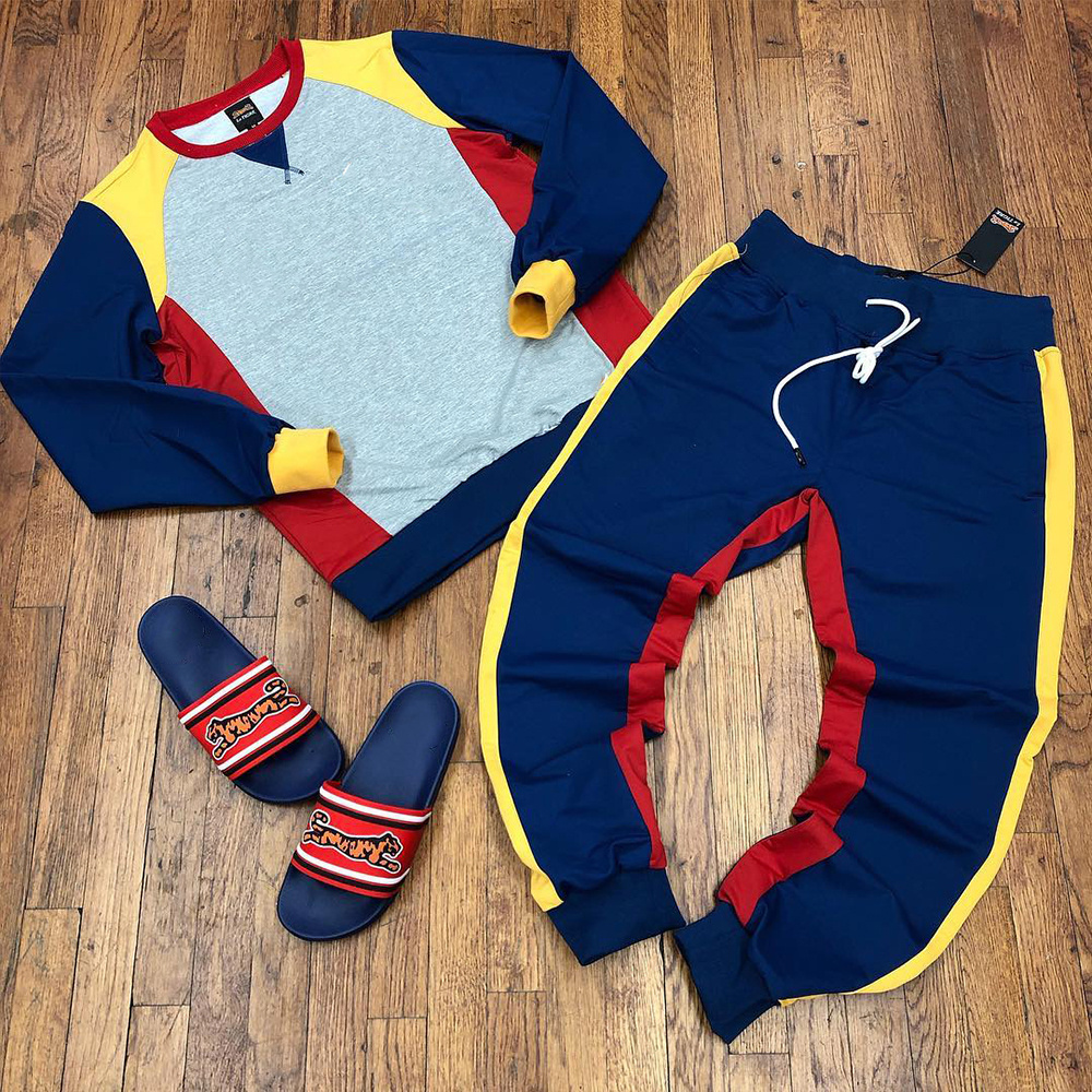 Custom bulk wholesale tech fleece tracksuit logo jogger sweat suit men customized fall sweat suits oem zipper track suit