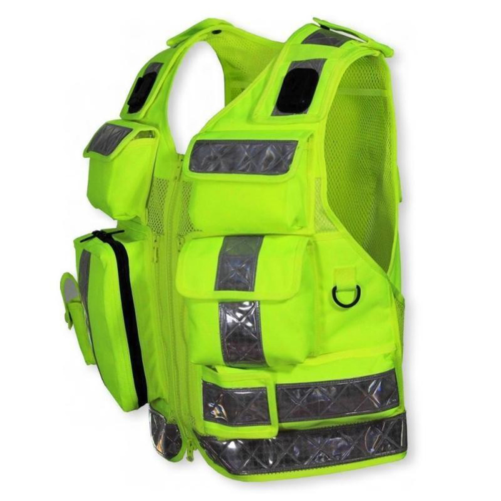 Wholesale Custom Logo Multi Pocket Security Construction Work Safety Vest Reflective High Visibility Safety Vest With Pockets