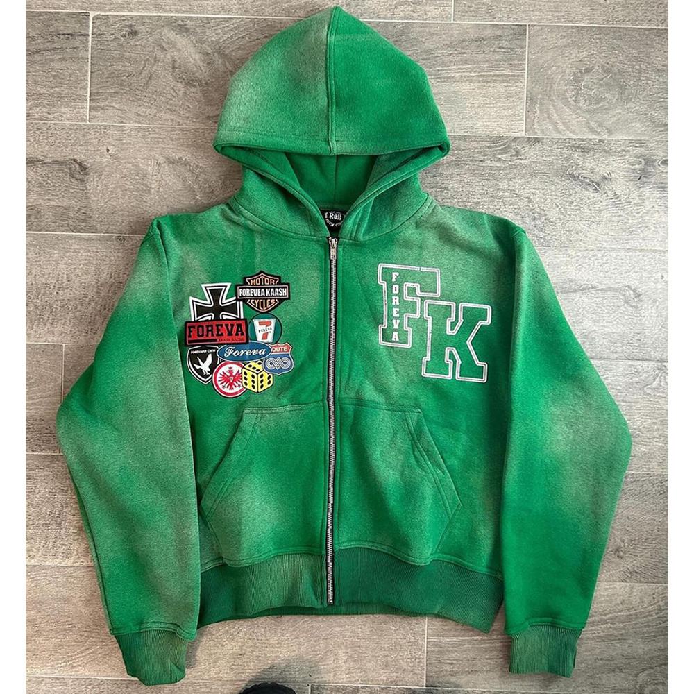 Custom Patch Embroidery Men Sun Dyed Ripped Oversized Hoodies Heavy Weight Cotton Acid Washed Distressed Hoodie Usa 2024