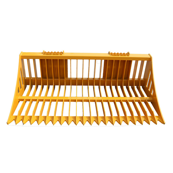 Skid Steer Loader Rock Bucket Skeleton Sieve Bucket For Sale