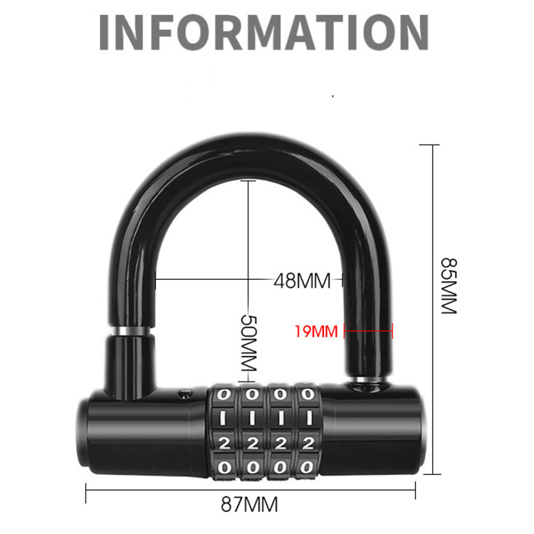 U Lock Set Bike Colored Combination Bicycle Alarm U Lock Cable Chain Padlock Motorcycle Cable Folding Steel PVC Material Origin