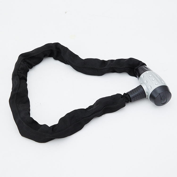 Black Chain Bike Lock With U Type Padlock Cloth Cover Heavy Duty Bicycle Lock