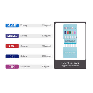 Multi Drugs Panel Drugs Test Kits 5 in 1 Drug Detection Panel COC/MAMP/OPI/THC Home Self-monitoring