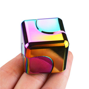 High-Speed Metal Square Anti-Stress Hand Spinner Decompression Fidget Rotating Finger Cube Unisex Gift Item