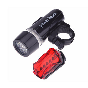 Waterproof 5LED Bicycle Set Front Rear Lights LED Head Light Tail Light for Mountain Biking Night Riding Seatpost Mount