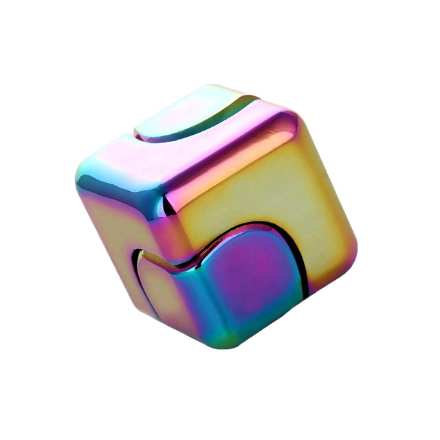 High-Speed Metal Square Anti-Stress Hand Spinner Decompression Fidget Rotating Finger Cube Unisex Gift Item