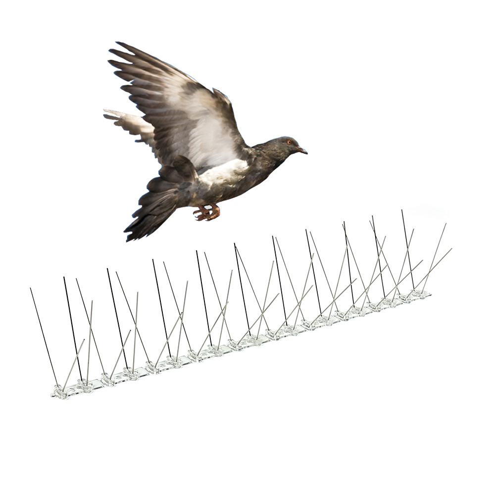 hot sale garden fence control pigeon bird repellent plastic baseplate stainless steel thorn anti plastic bird spikes