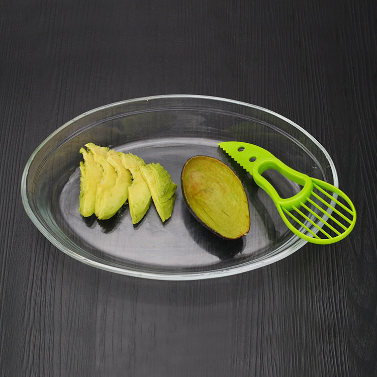 Kitchen accessory tool plastic food grade fruit peeler green avocado slicer for fruit