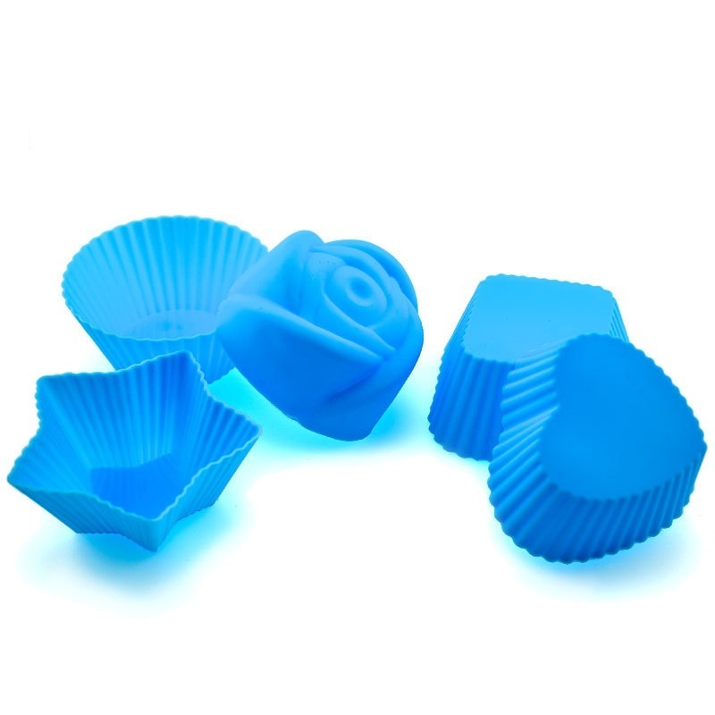 Easy baking silicone cake mold cup shape round square flower heart 7cm cupcake liner non-sticky