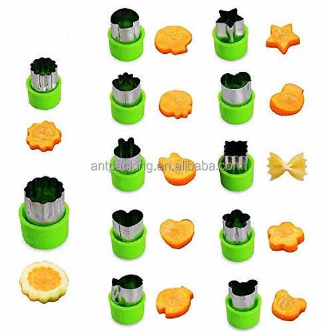 Kitchen Tools 12 Pieces Different Shape Cookie Fruit Cutter Set Mold Multifunctional Vegetable Cutter